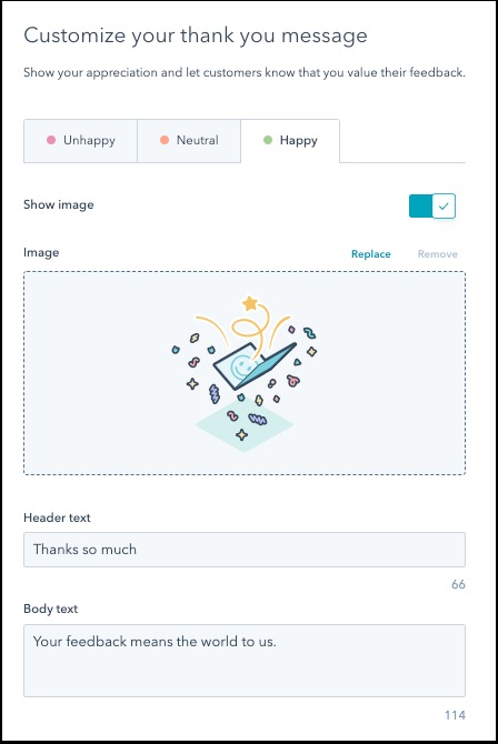 使用HubSpot快速客製感謝函，感謝客戶參加課程或活動，並適時蒐集客戶的想法，進而消除負面意見，或進行行銷策略的修正。